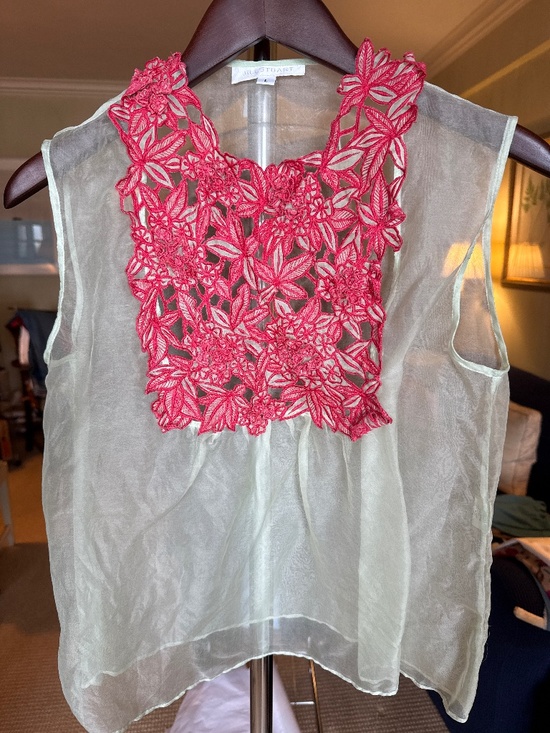 Jill Stuart Tops - Vintage sheer mint silk sleeveless top by Jill Stuart